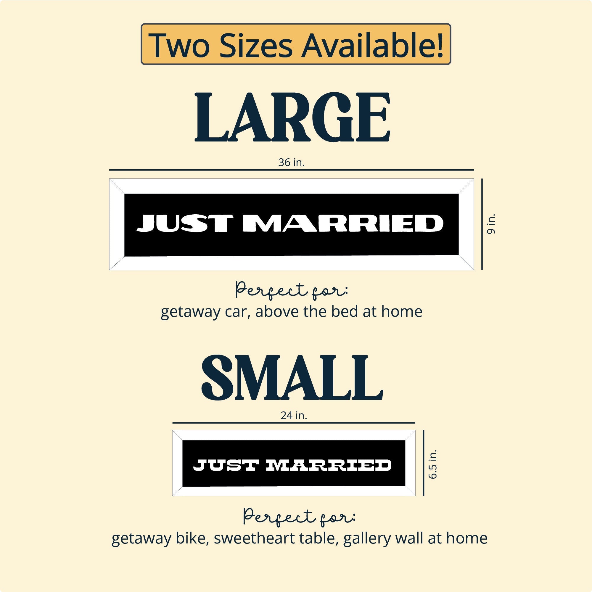 Just Married Felt Banner: Wedding Getaway Car Decoration Photo Prop