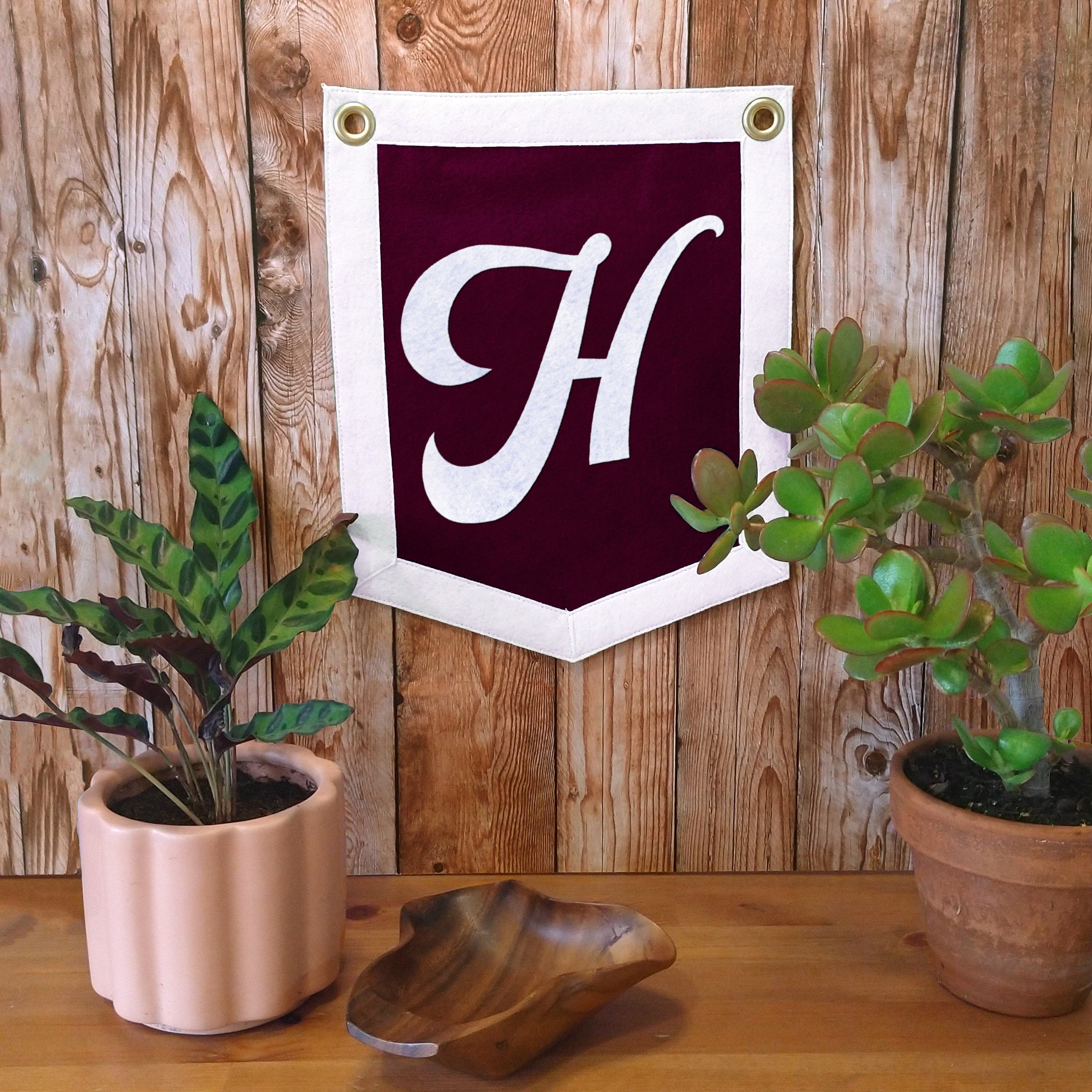 Monogram Banner: 11x14 inch Personalized Wall Hanging with Grommets