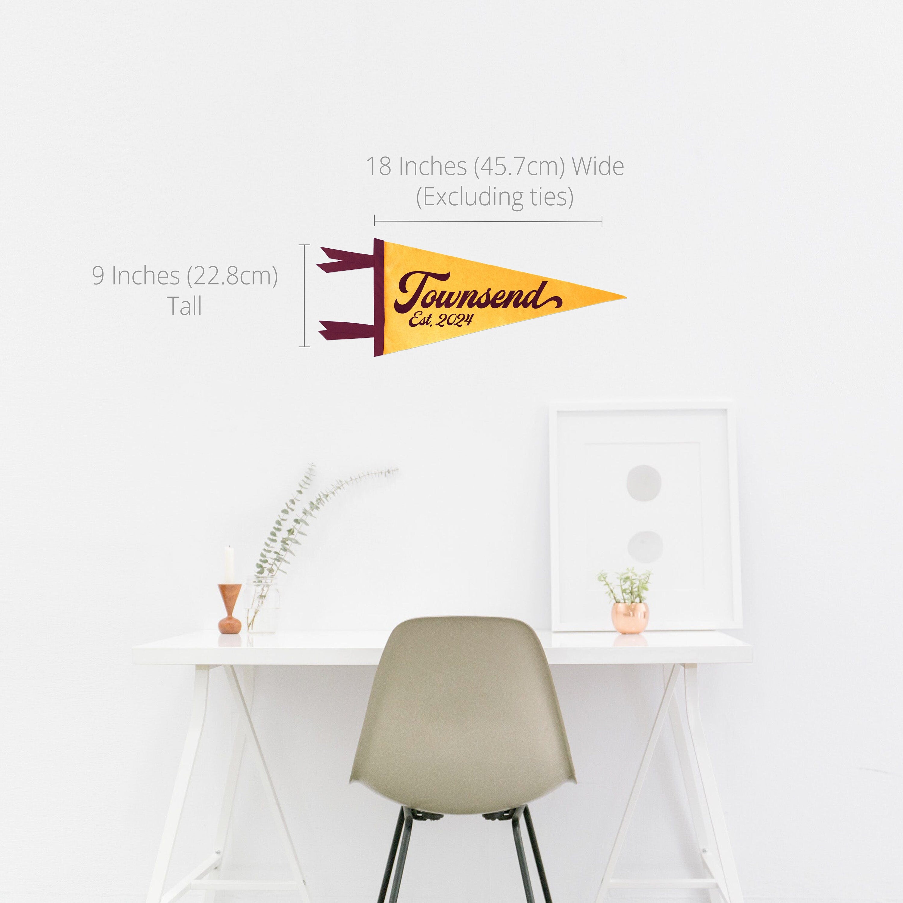 Wedding Name and Date, Anniversary Gift Pennant