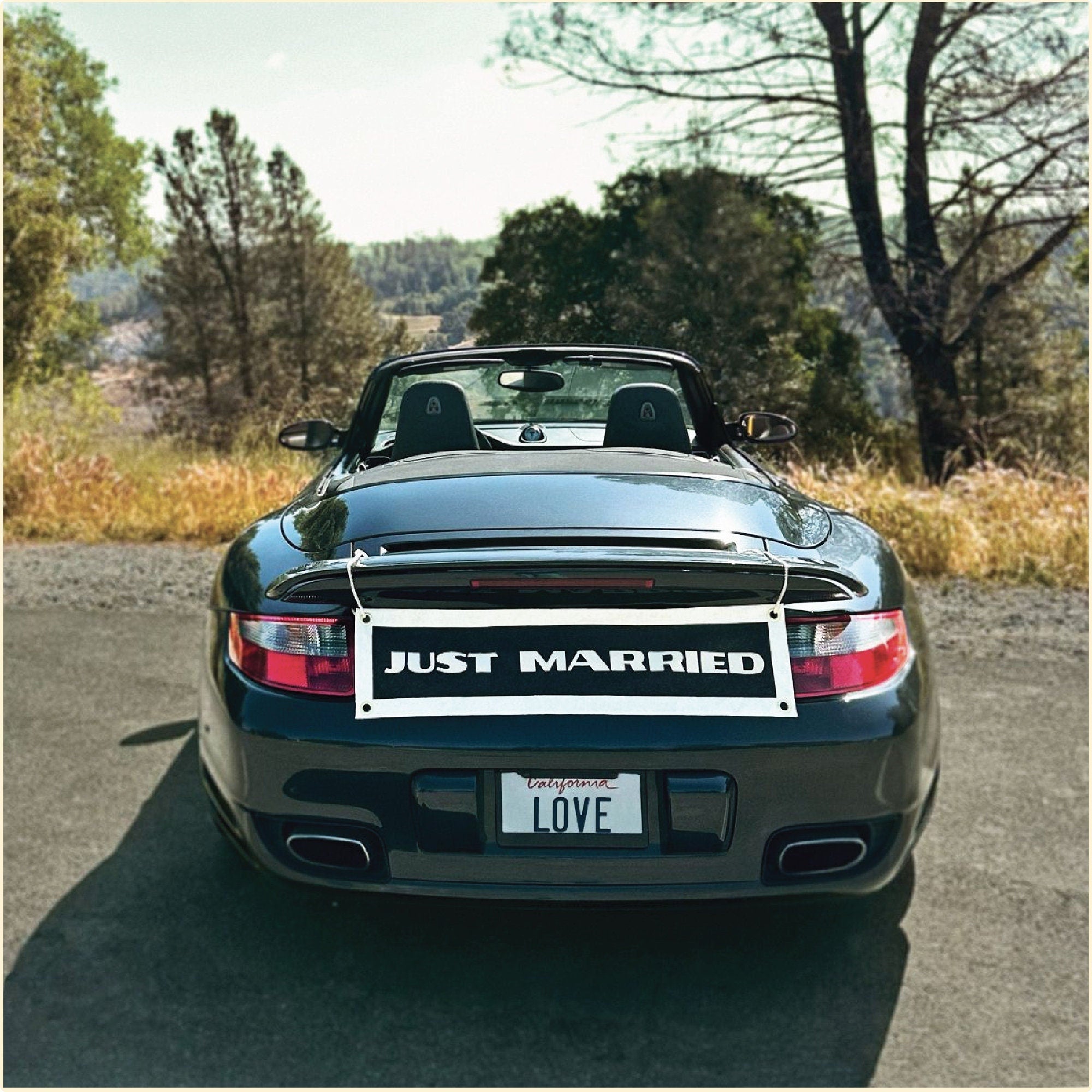 Just Married Felt Banner: Wedding Getaway Car Decoration Photo Prop