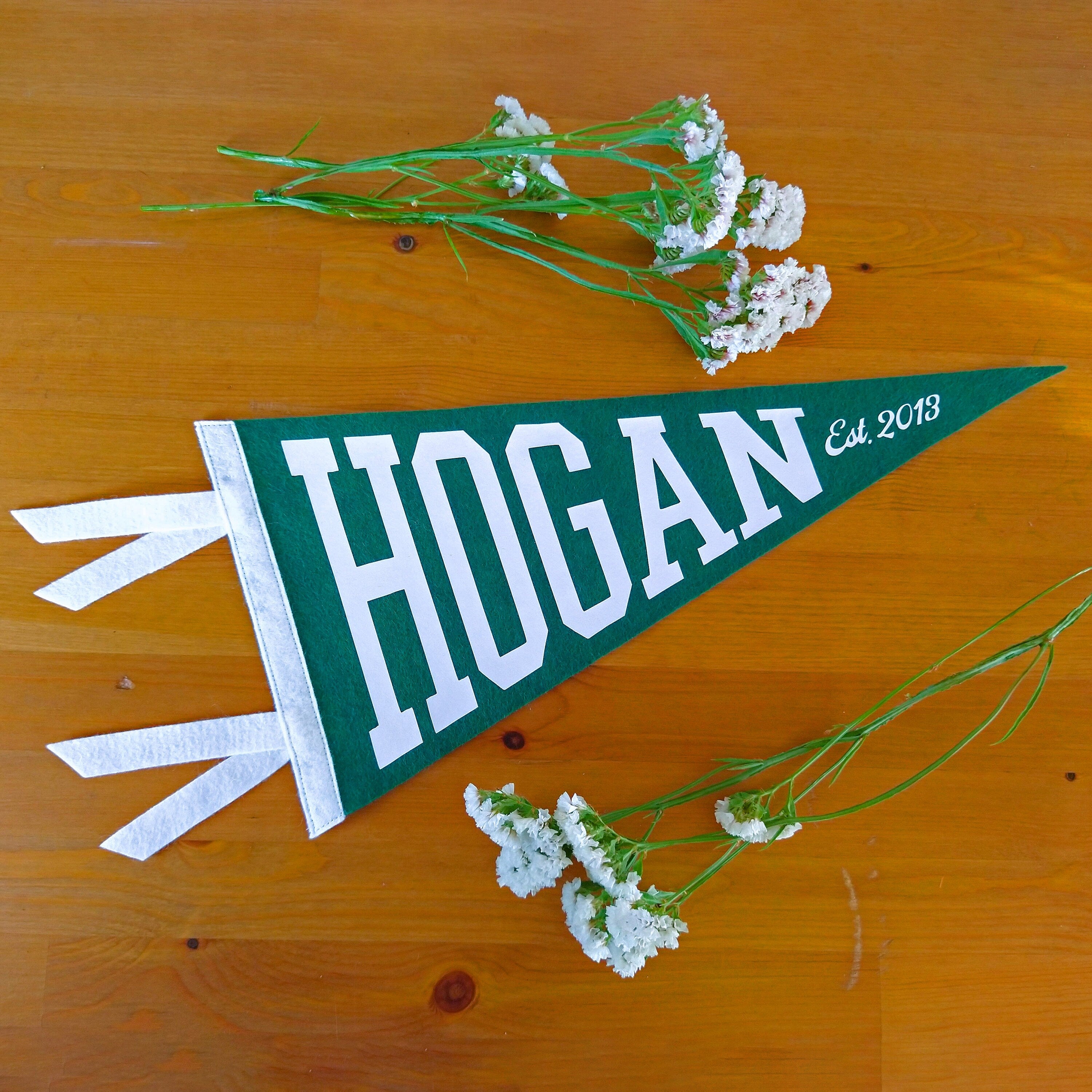 Wedding Name and Date, Anniversary Gift Pennant